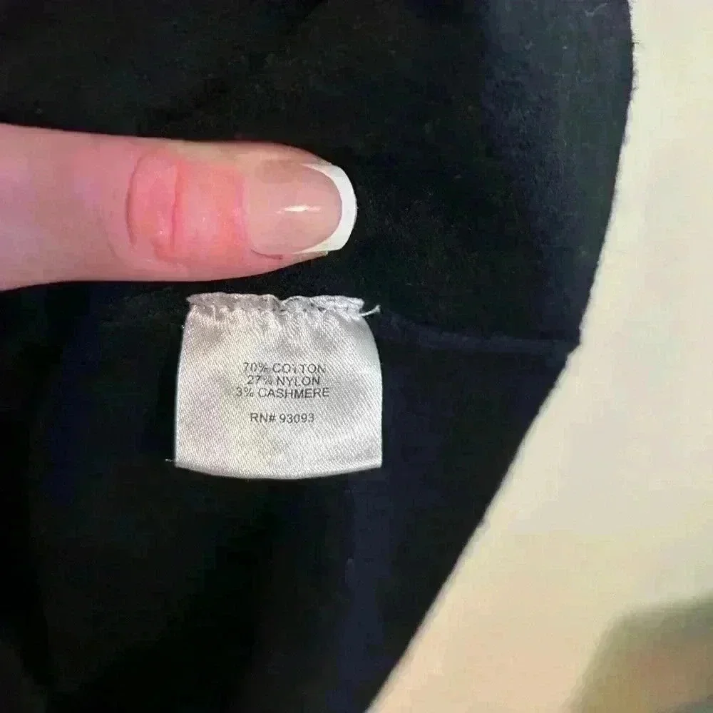 Tyler Boe Kim Cotton Cashmere Cowl Neck Knit Sweater Dress Size Large Black - Picture 5 of 8